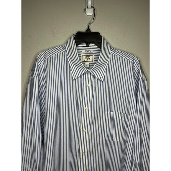 Jos A. Bank 1905 Non-Iron Tailored Fit Dress Shirt 18.5/34 100% Cotton Striped - Picture 5 of 8